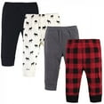 thumbnail image 1 of Touched by Nature Toddler Boy Organic Cotton Pants 4pk, Buffalo Plaid Moose, 3 Toddler, 1 of 6