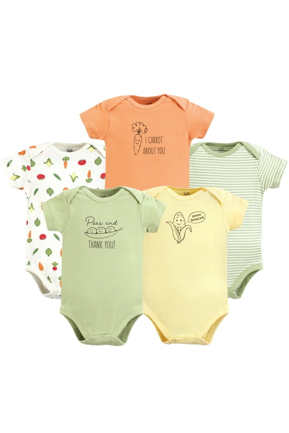 Unisex Baby Organic Cotton Bodysuits, Peas And Thank You, Preemie