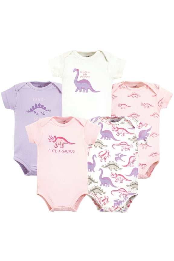 Unisex Baby Organic Cotton Bodysuits, Retro Dino, 18-24 Months