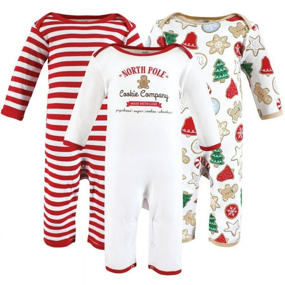 Touched by Nature Unisex Baby Organic Cotton Coveralls, Christmas Cookies, 0-3 Months