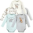 thumbnail image 1 of Touched by Nature Unisex Baby Organic Cotton Long-Sleeve Bodysuits, Dreamy Woodland, 18-24 Months, 1 of 5