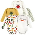 thumbnail image 1 of Touched by Nature Unisex Baby Organic Cotton Long-Sleeve Bodysuits, Happy Veggies, 6-9 Months, 1 of 5
