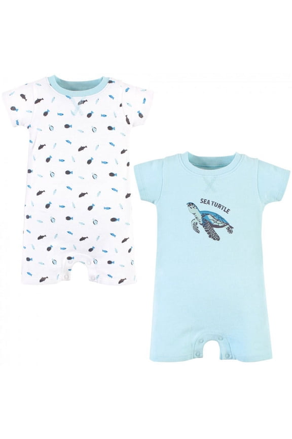 Unisex Baby Organic Cotton Rompers, Endangered Sea Turtle, 9-12 Months
