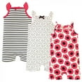 thumbnail image 1 of Touched by Nature Unisex Baby Organic Cotton Rompers, Poppy, 0-3 Months, 1 of 4