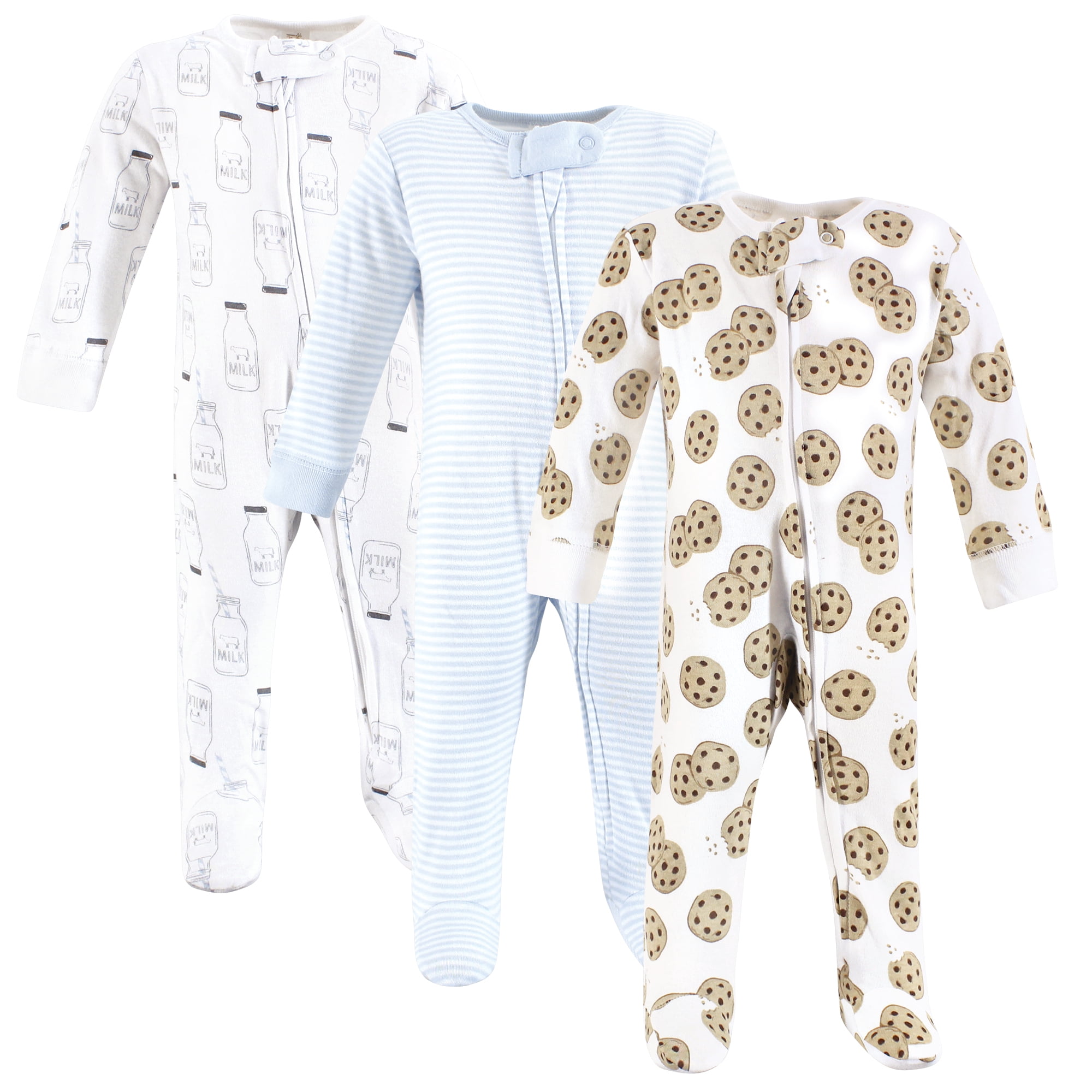 Touched by Nature Unisex Baby Organic Cotton Sleep and Play, Cookies And Milk, Newborn