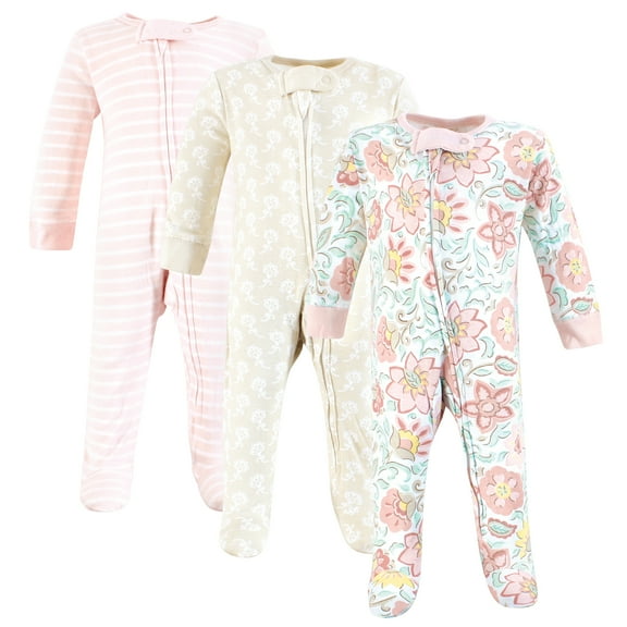 Touched by Nature Unisex Baby Organic Cotton Sleep and Play, Traditional Floral, Preemie