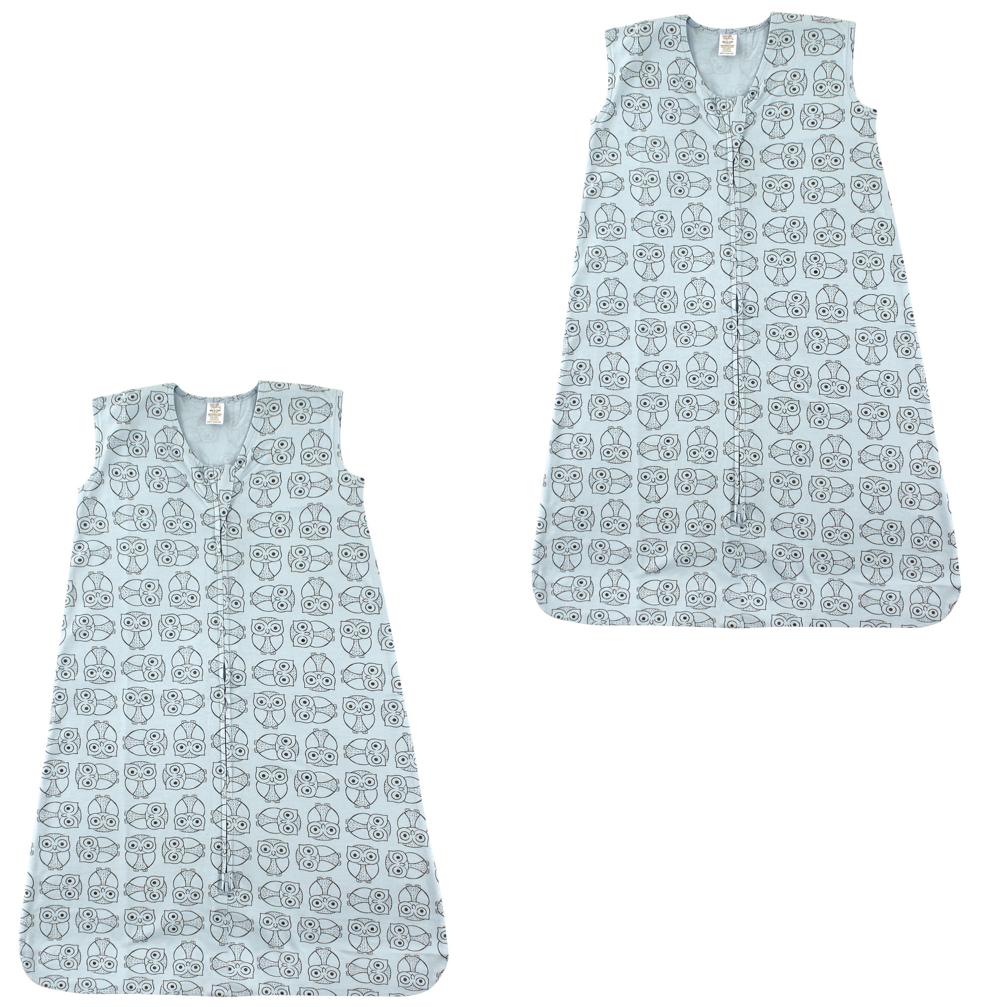 Touched by Nature Unisex Baby Organic Cotton Sleeveless Wearable Sleeping Bag, Sack, Blanket, Owl 2-Pack, 6-12 Months