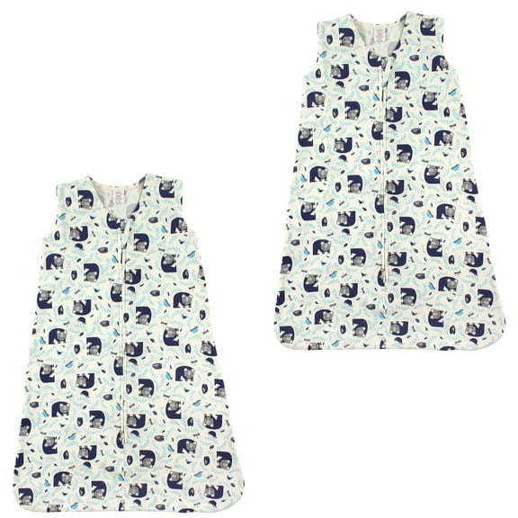 Touched by Nature Unisex Baby Organic Cotton Sleeveless Wearable Sleeping Bag, Sack, Blanket, Woodland 2-Pack, 18-24 Months