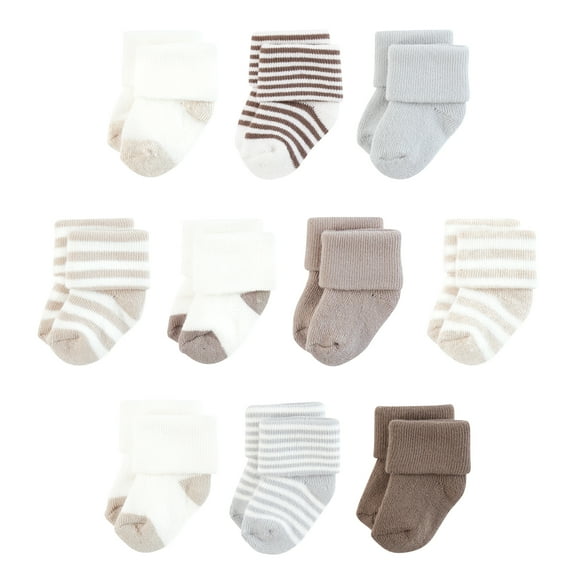 Touched by Nature Unisex Organic Cotton Socks, Neutral Stripes, 6-12 Months