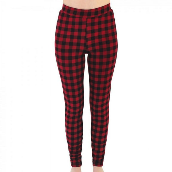 Touched by Nature Womens Organic Cotton Leggings, Buffalo Plaid Women, Medium
