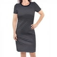 thumbnail image 1 of Touched by Nature Womens Organic Cotton Short-Sleeve Dress, Black Stripe, X-Small, 1 of 2