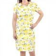 thumbnail image 1 of Touched by Nature Womens Organic Cotton Short-Sleeve Dress, Lemon Tree, Medium, 1 of 2