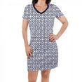 thumbnail image 1 of Touched by Nature Womens Organic Cotton Short-Sleeve Dress, Navy Tile, X-Small, 1 of 1