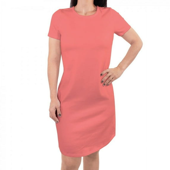 Touched by Nature Womens Organic Cotton Short-Sleeve Dress, Shell Pink, X-Large