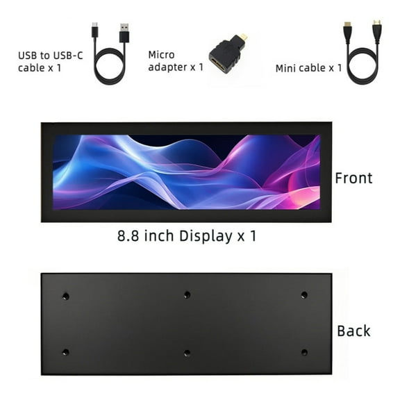 Touches Enabled 8.8inch Mini Display USB Connection Option For Multiple Devices