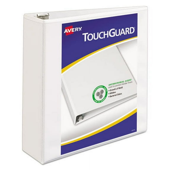 Touchguard Protection Heavy-Duty View Binders With Slant Rings, 3 Rings, 3" Capacity, 11 X 8.5, White | Bundle of 2 Each