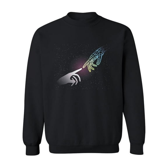Touching Space Hands Sweatshirt Men -Image by Shutterstock, Male 4X-Large