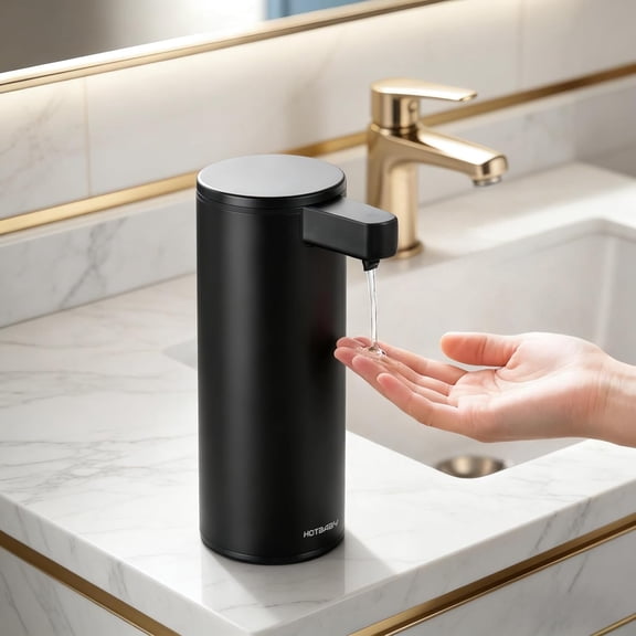 Touchless Automatic Liquid Soap Dispenser Stainless Steel Rechargeable with Infrared Sensor Black