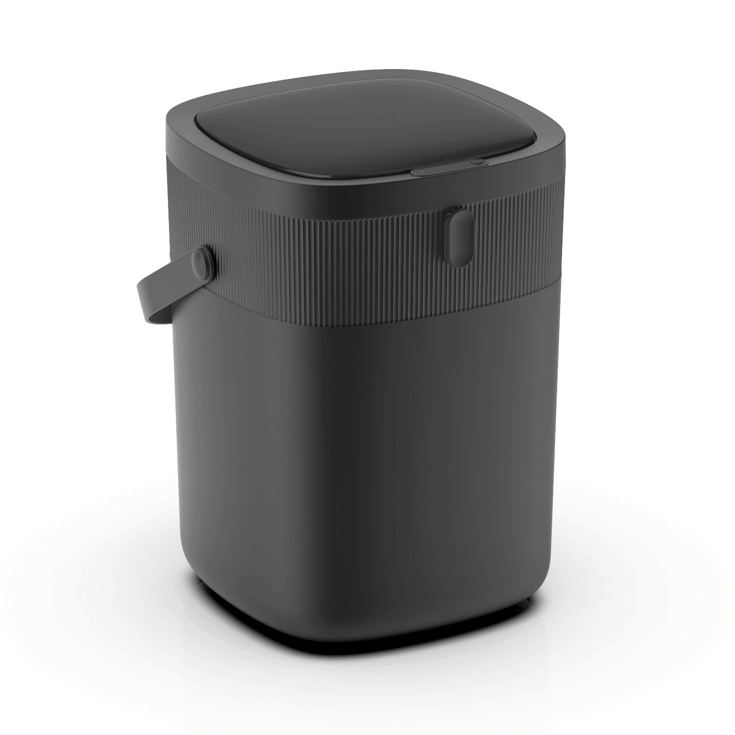 Kid Distance Touchless Automatic Sensor Trash Can with Rotatable PU Handle, Quiet ...