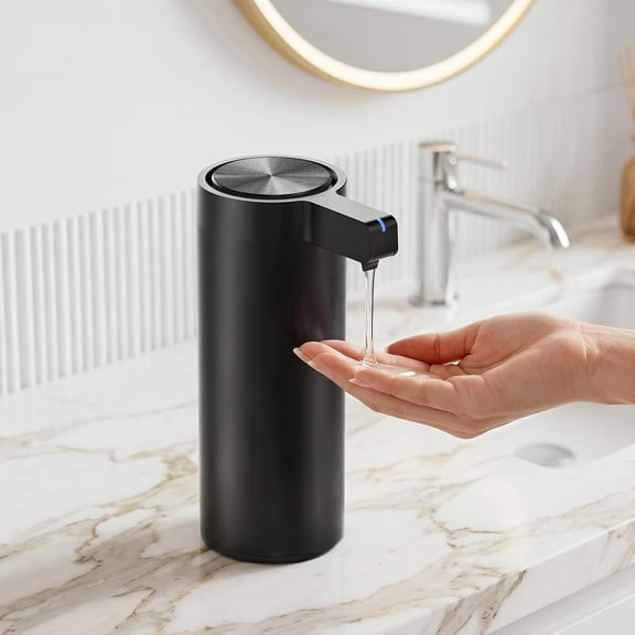 Touchless Automatic Soap Dispenser – Clog-Free Pump, 0.2s Fast Sensor, USB-C Rechargeable, Smudge-Resistant Stainless Steel, for Kitchen & Bathroom Soap Dispenser, Black