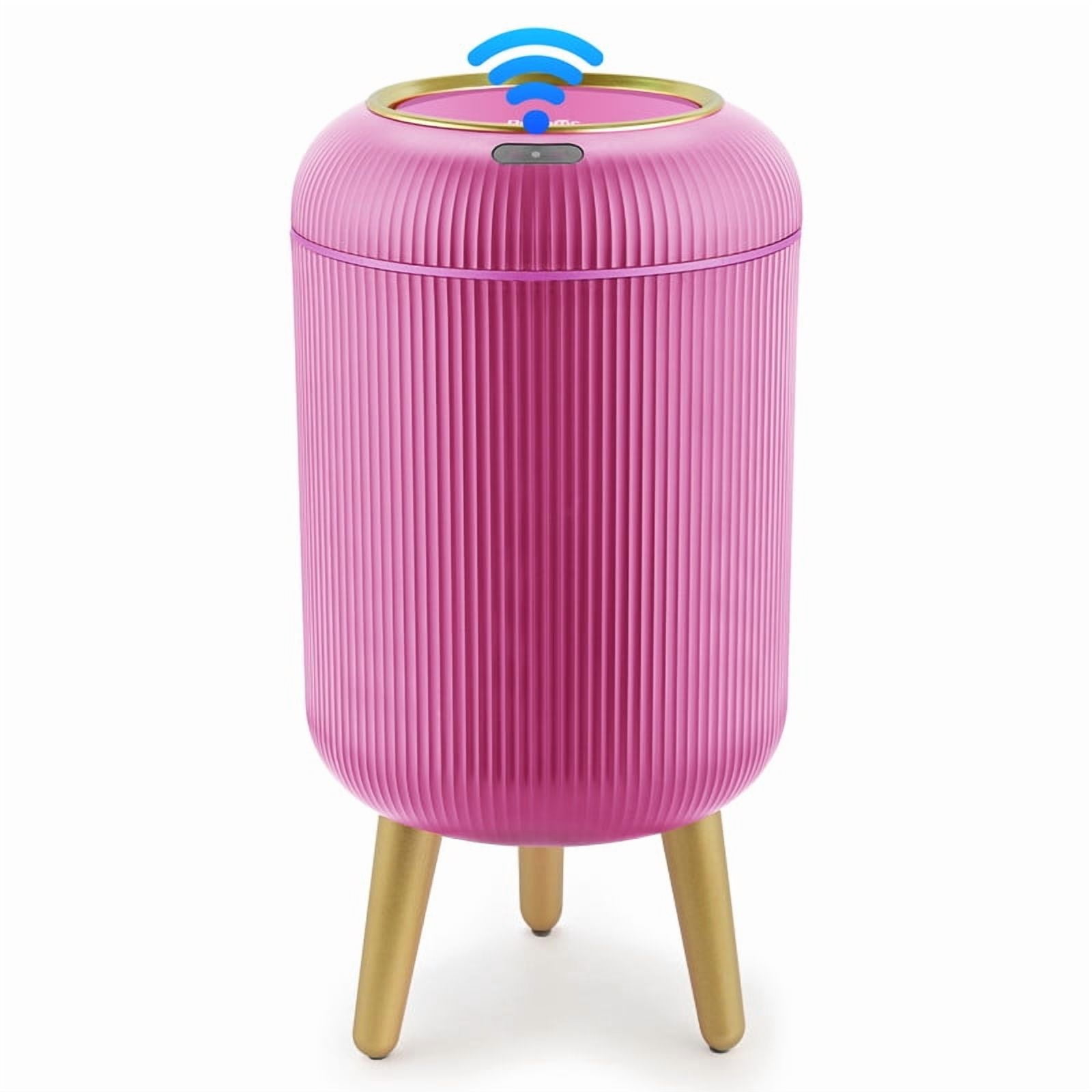 Touchless Automatic Trash Can 10L, Motion Sensor Smart Bin, Waterproof for Kitchen & Bathroom (Pink)