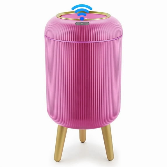 Touchless Automatic Trash Can 10L, Motion Sensor Smart Bin, Waterproof for Kitchen & Bathroom (Pink)