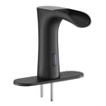thumbnail image 1 of Touchless Bathroom Sink Faucet Automatic Motion Sensor Waterfall Faucet with Hole Cover Plate Modern Electronic Sensor Hot and Cold Water for 9 16 Inch Pipe Commercial Matte Black, 1 of 6