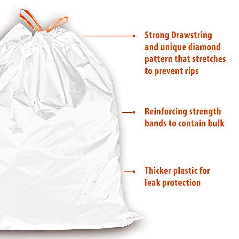 Touchless Custom Fit Trash Bags, Compactor Bags, Heavy Duty, Drawstring