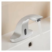 Touchless Faucet, Automatic Motion Sensor Sink Faucet for Bathroom - Cold Water, Chrome, Battery Operated, 9/16" Pipe, Commercial Lavatory