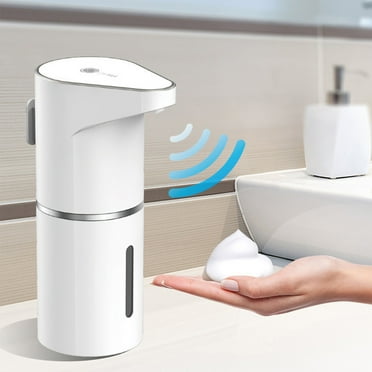 Touchless Foaming Soap Dispenser, Wall Mount Electric Automatic Soap Dispenser, 1200mAh USB-C Rechargeable, 3 Adjustable Volumes, Waterproof for Bathroom Kitchen, White Plastic, 11.5x7.5x19.2cm