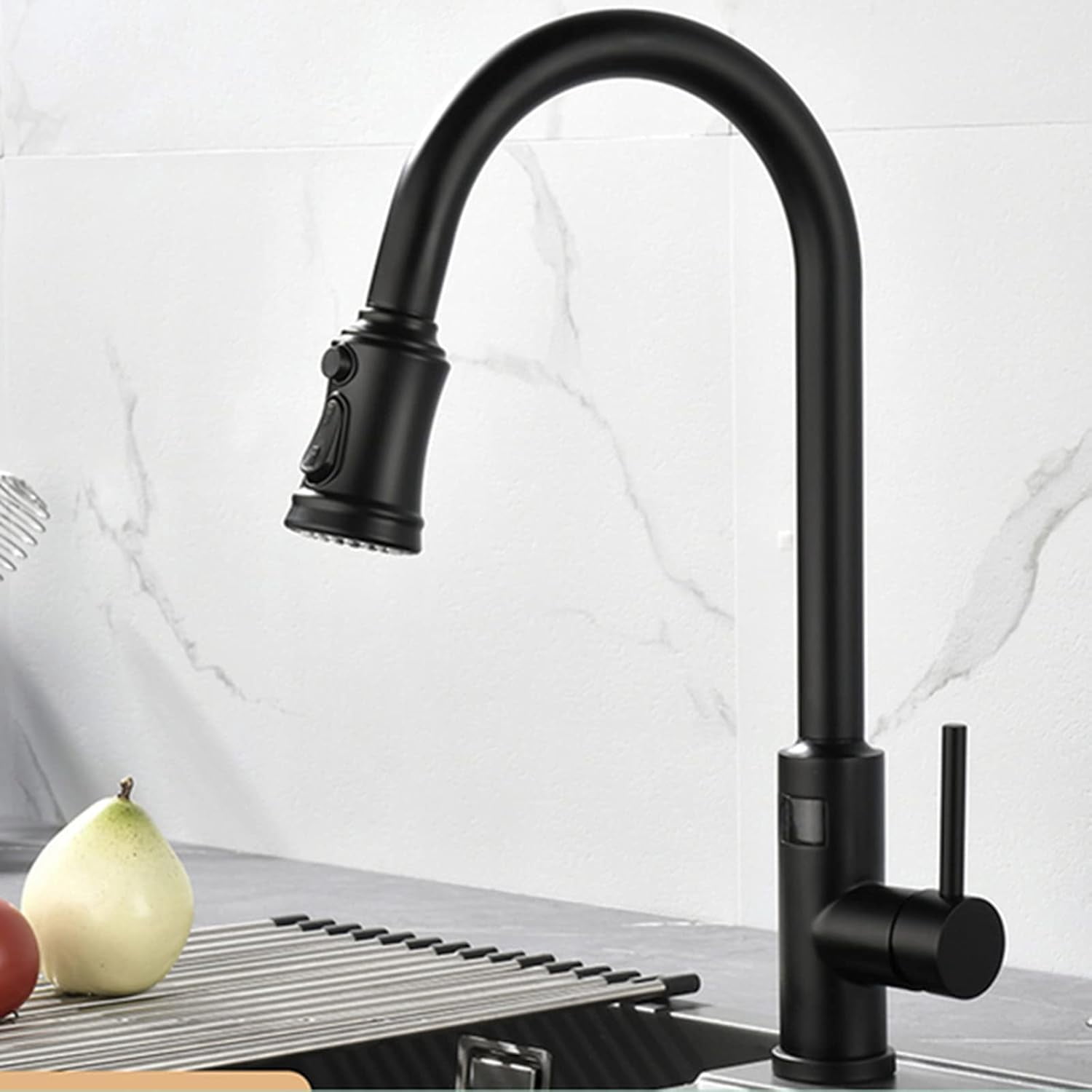 GIMILI Matte Black Touchless Kitchen Faucet - Motion Sensor, Pull-Down Sprayer, High Arc Design