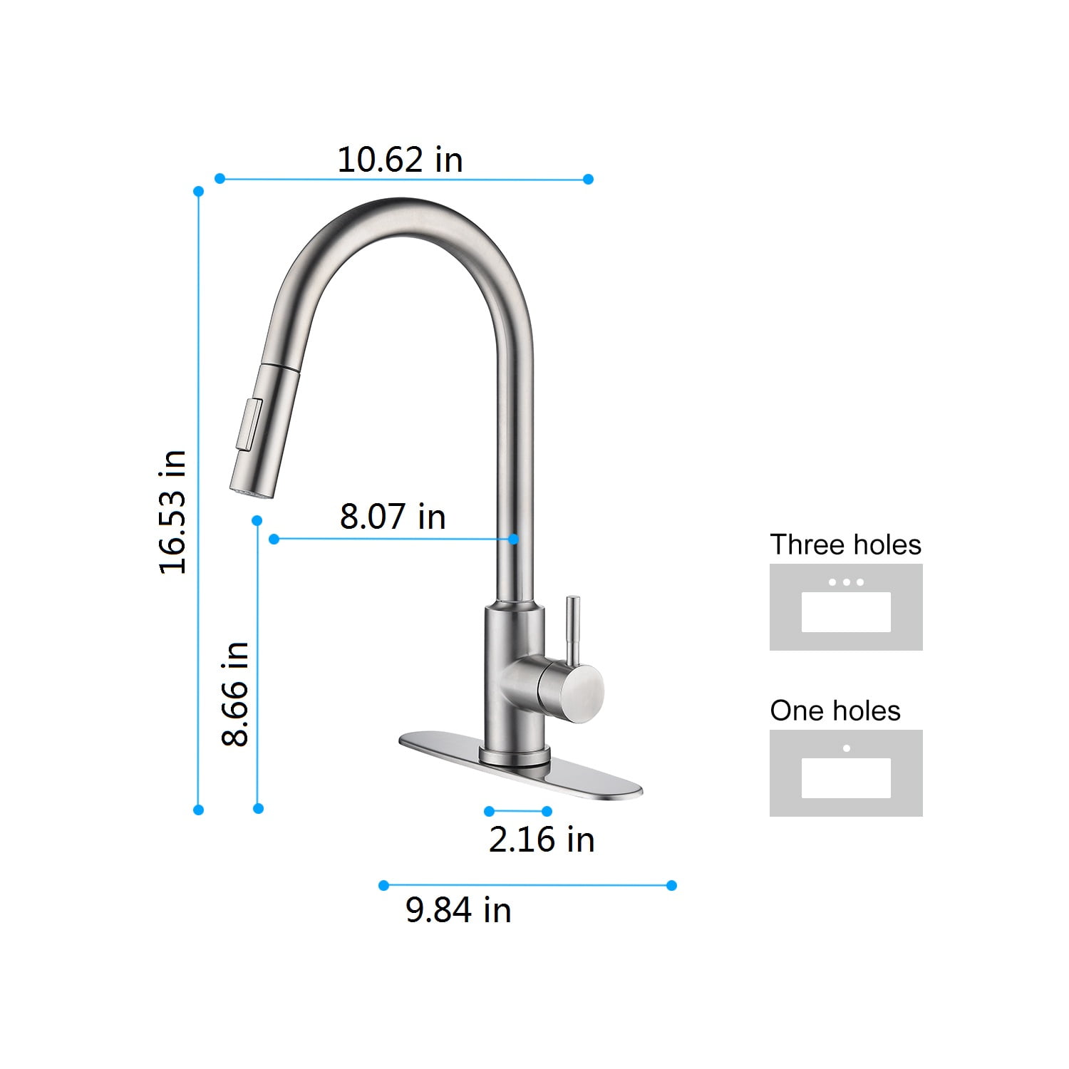 Brushed Nickel Touchless Pull Down Kitchen Faucet with Spray