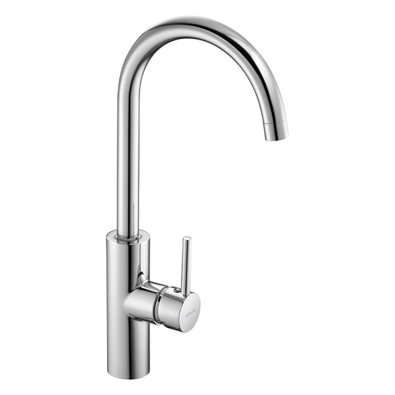 Touchless Single Handle Motion Sensor Kitchen Sink Faucet Hands Free Adjustable Hot Cold Water Mixer Flexible Swivel for 9/16 Inch Pipe Chrome Plated Silver
