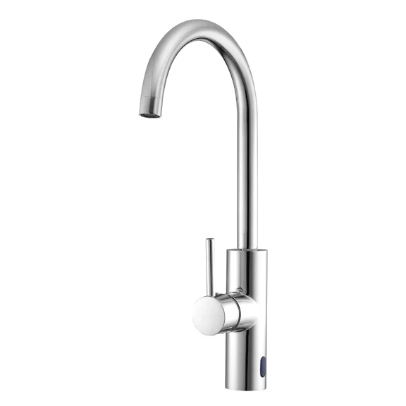 Touchless Kitchen Sink Faucet with Motion Sensor, Adjustable Hot & Cold Water Mixer, Flexible Swivel Design for 9/16" Pipes, Chrome Finish