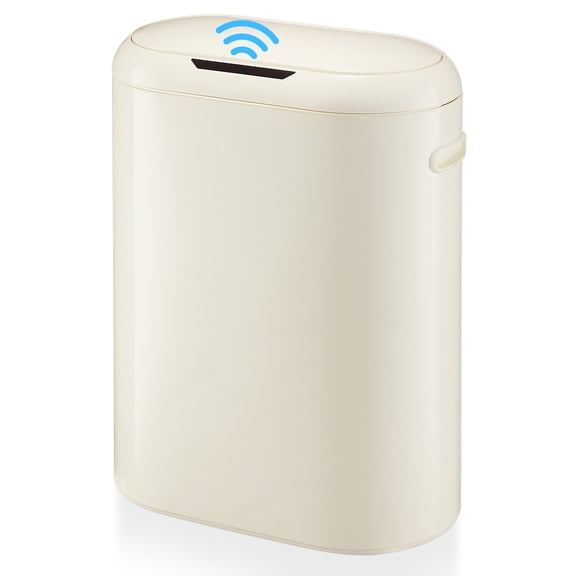 Garvee 13.2 Gallon Touchless Stainless Steel Garbage Cans, with Motion Detector, Beige