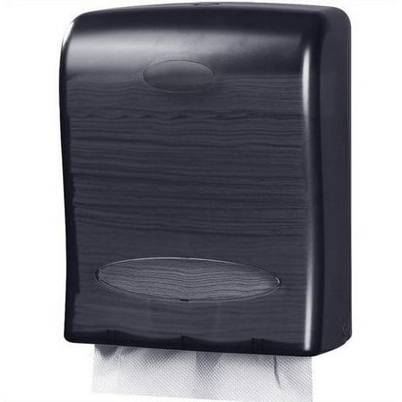 Touchless Paper Towel Dispenser by Oasis Creations - Wall Mount - Hold 500 Multifold Paper Towels - Black Smoke