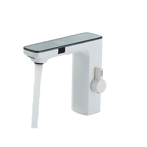 Touchless Sensor Basin Faucet Smart Digital Display Bathroom Sink Faucets Grey Brass Sense Hot Cold Water Mixer Tap Crane -Modern  Design