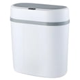 thumbnail image 1 of Touchless Slim Trash Can, Automatic Trash Can with Flip-up Lid, Motion Sensor Garbage Can for Tight Space Living Room Bedroom Bathroom Kitchen, White & Grey, 1 of 5
