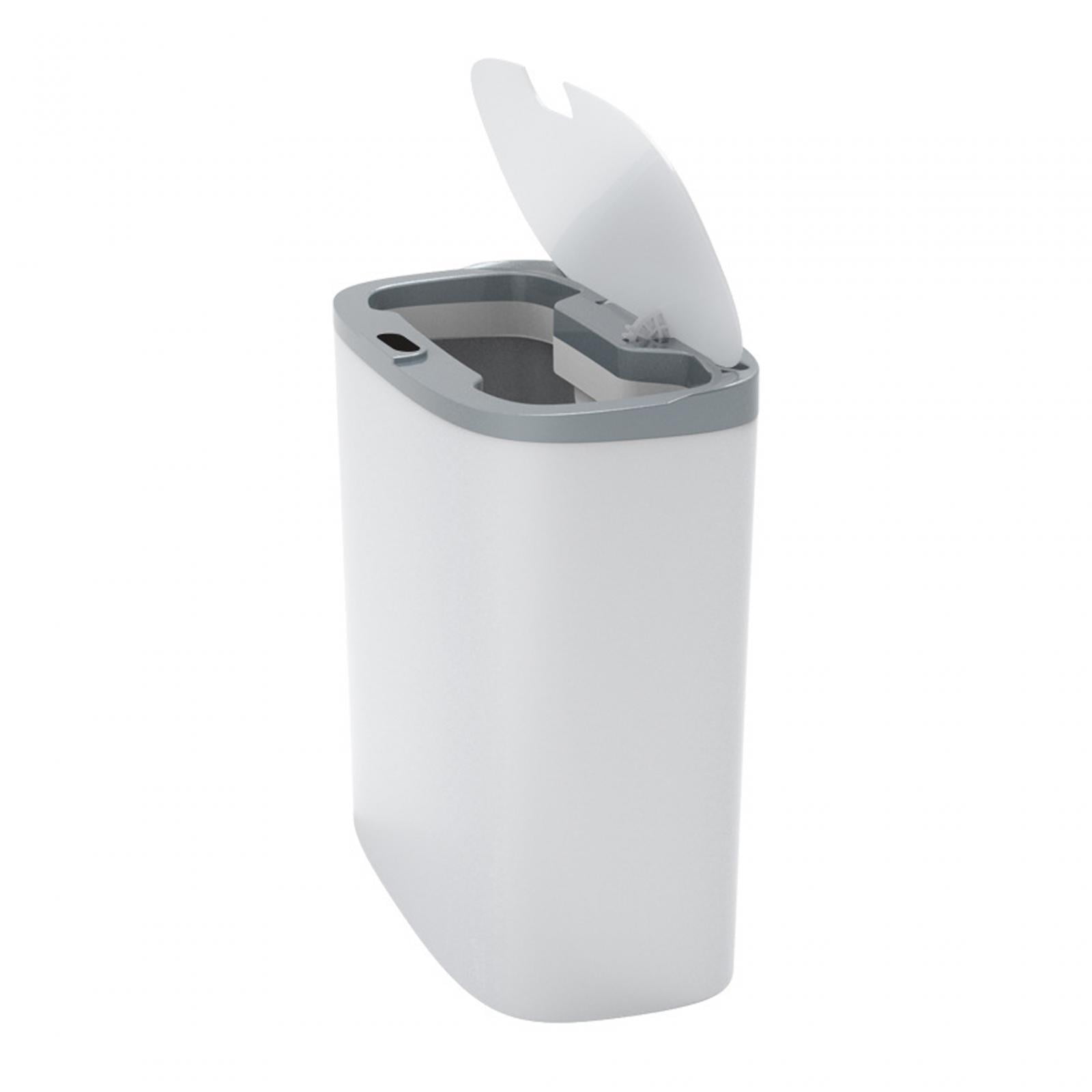 Touchless Trash Can, Electric Garbage Bin Toilet with Lid, Narrow Waterproof Intelligent Induction Trash Bin for Bedroom, Kitchen Bathroom gray