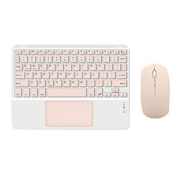 Touchpad Bluetooth Keyboard with Mouse for PC Tablet Gaming Wireless Pink