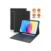 Touchpad Keyboard Case For iPad 10th Generation 10.9 inch 2022 with Backlit, Trackpad, Stand Cover with Detachable Wireless Keyboard, Pencil Holder