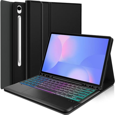 Touchpad Keyboard Case for Samsung Galaxy Tab S10 FE Plus 5G 13.1 Inch 2025, 3-Zone Backlight Detachable Wireless Keyboard & PU Case for for 13.1" Tab S10 FE+ (SM-X620/SM-X626B) 2025 Tablet