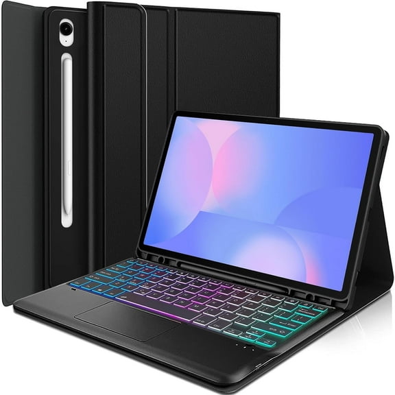 Touchpad Keyboard Case for Samsung Galaxy Tab S10 FE Plus 5G 13.1 Inch 2025, 3-Zone Backlight Detachable Wireless Keyboard & PU Case for for 13.1" Tab S10 FE+ (SM-X620/SM-X626B) 2025 Tablet