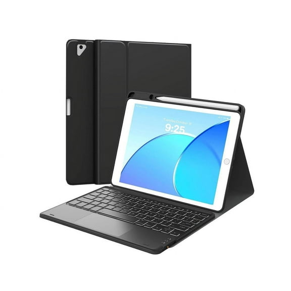 Touchpad Keyboard Case for iPad 10.2 inch 9th 8th 7th 2021/2020/2019, iPad Pro 10.5 inch/iPad Air 3 10.5, Smart Stand Cover with Detachable Wireless Magnetic Keyboard, Pencil Holder