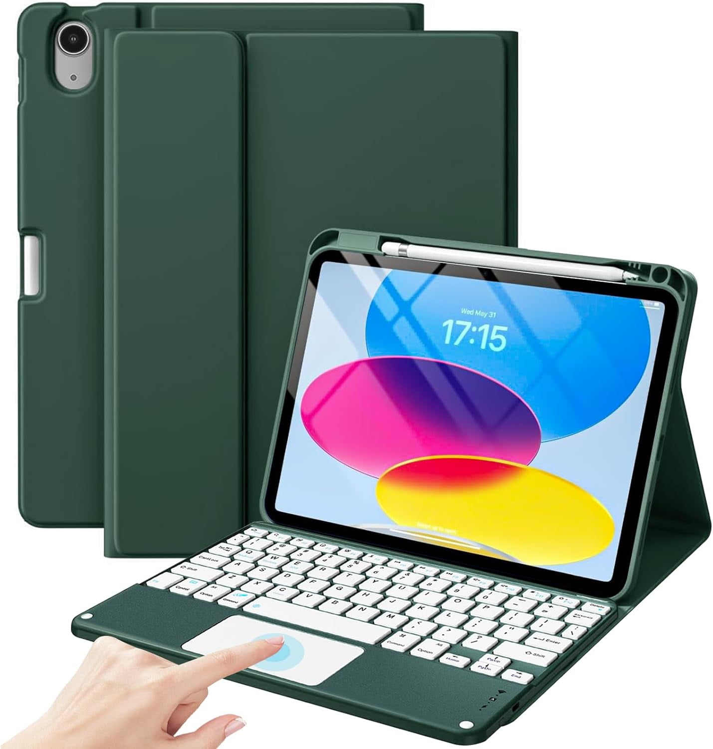 Touchpad Keyboard Case for iPad 11th (A16) 2025 / 10th Generation 2022 ...
