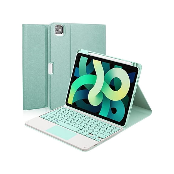 Touchpad Keyboard Case for iPad 2017 2018 5th 6th Generation, 9.7 Inch iPad Air 2 / Air 1, Smart Stand Cover with Detachable Wireless Magnetic Keyboard, Pencil Holder