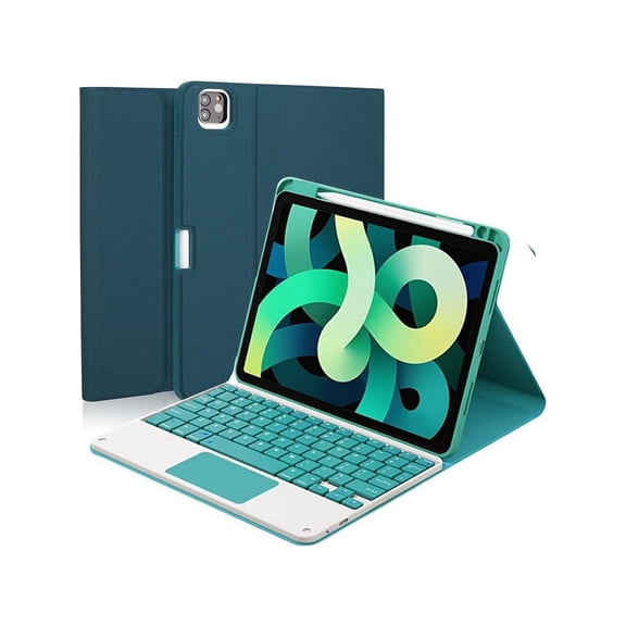 Touchpad Keyboard Case for iPad 2017 2018 5th 6th Generation, 9.7 Inch iPad Air 2 / Air 1, Smart Stand Cover with Detachable Wireless Magnetic Keyboard, Pencil Holder