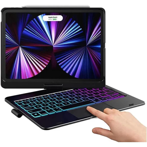 Touchpad Keyboard Case for iPad Air 11 Inch M4 M3 M2 2026 2025 2024 iPad Pro 11 Inch 2022 2021 2020 2018 iPad Air 5th 4th Gen 10.9 with Multi-Touch Trackpad / Pencil Holder 360° Rotatable 7 Color