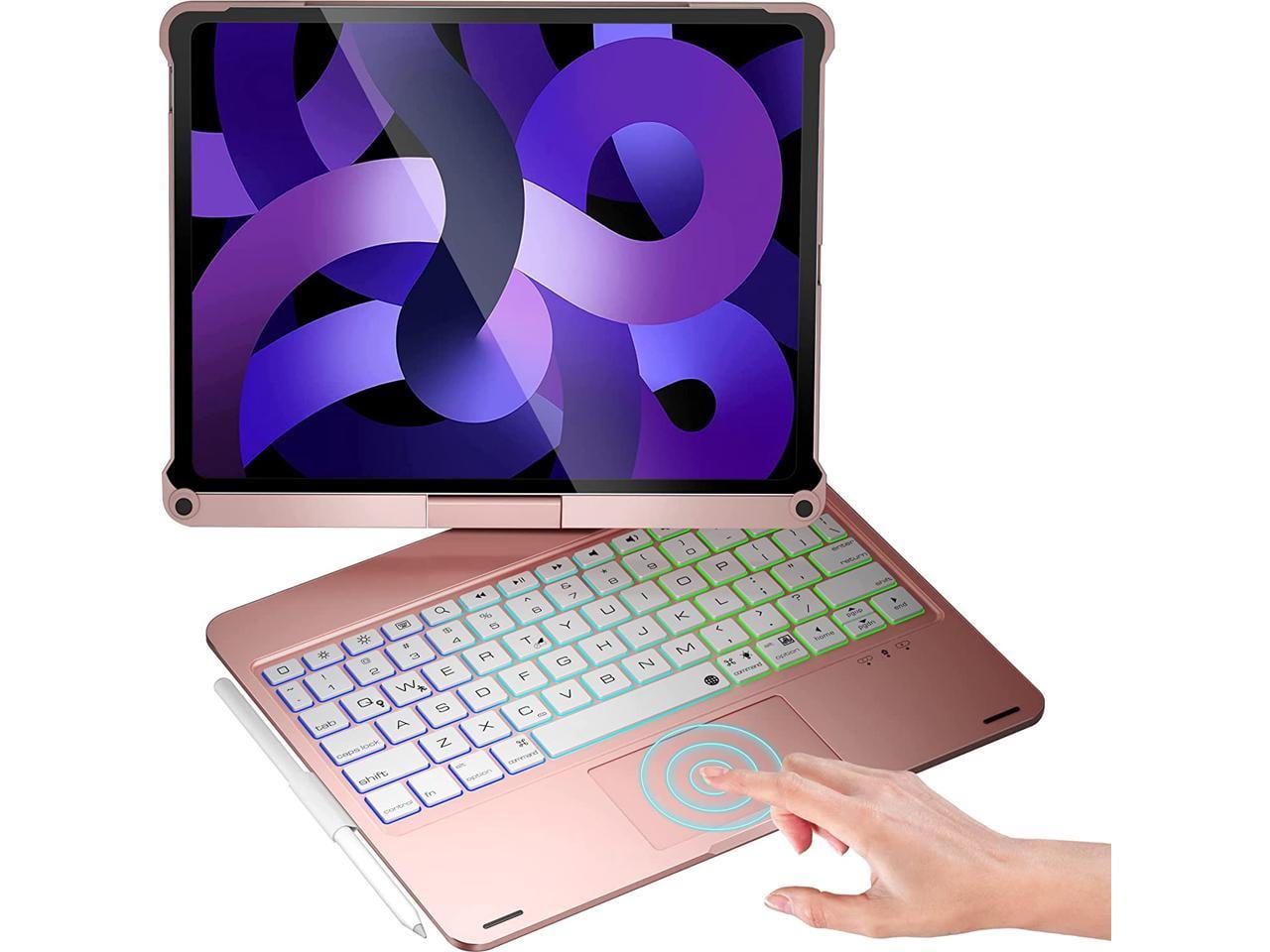 Touchpad Keyboard Case for iPad Air 5 10.9 inch 2022 / iPad Air 4 10.9 inch 2020 / iPad Pro 11 2021/2020/2018 with Multi-Touch Trackpad / Pencil Holder, 360° Rotatable,7 Color Backlit