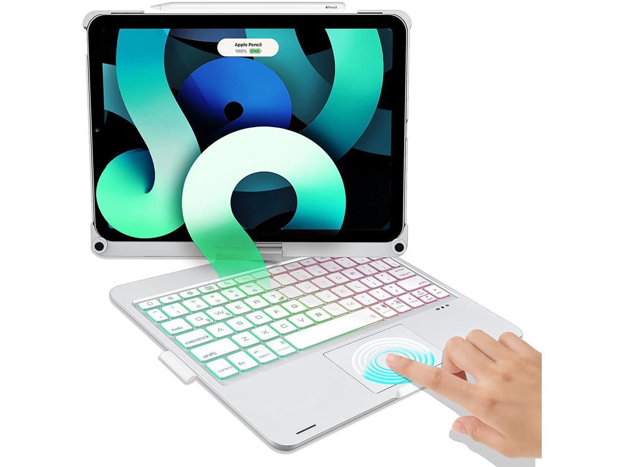 Touchpad Keyboard Case for iPad Air 5 10.9 inch 2022 / iPad Air 4 10.9 inch 2020 / iPad Pro 11 2021/2020/2018 with Multi-Touch Trackpad / Pencil Holder, 360° Rotatable,7 Color Backlit